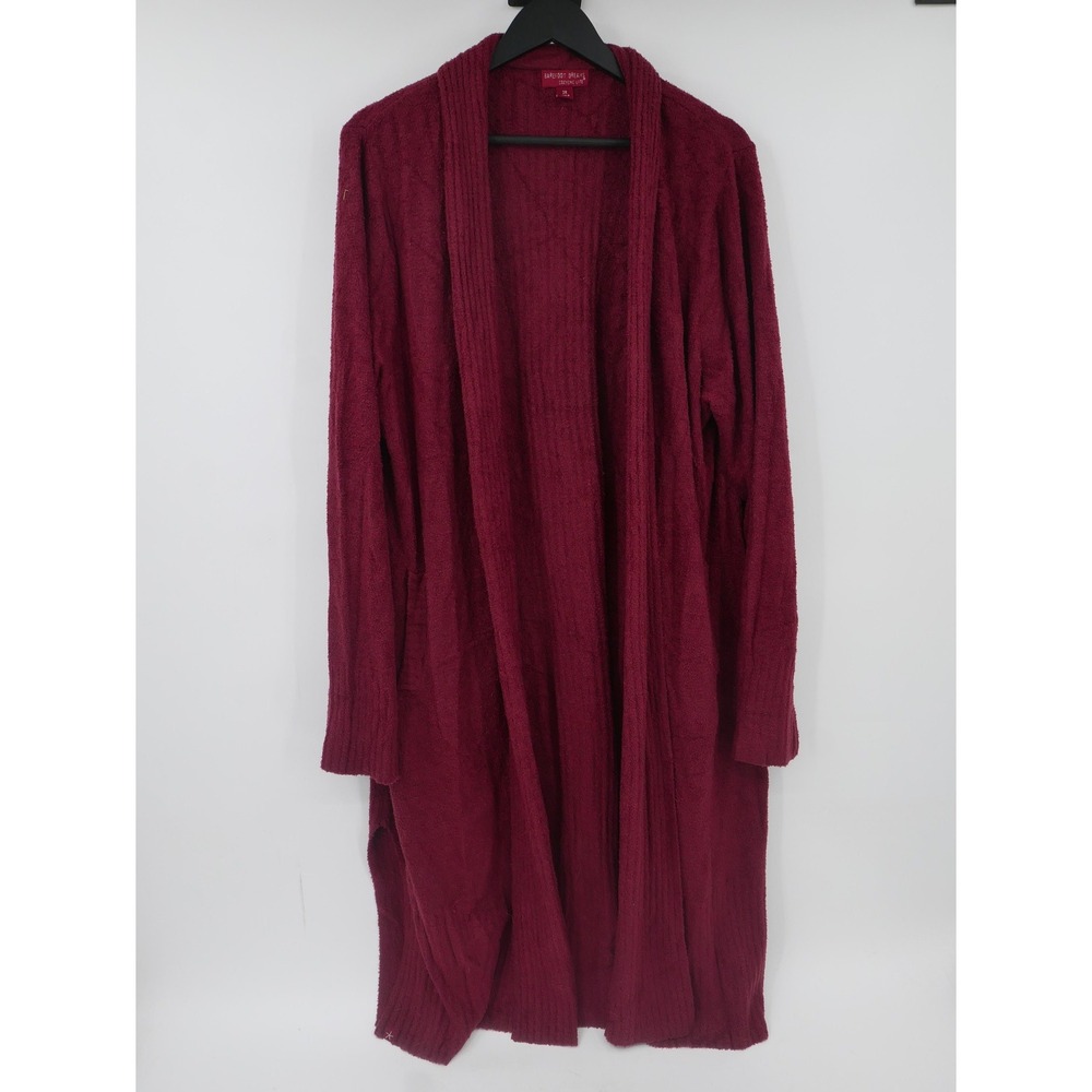 Barefoot Dreams Cardigan Sweater Red CozyChic Lite Open Women's 2X
